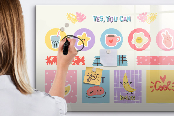 Pizarra magnética de pared con rotulador Un tablero motivacional lleno de inspiración