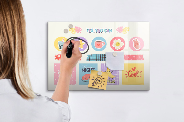 Pizarra magnética de pared con rotulador Un tablero motivacional lleno de inspiración