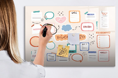 Pizarra magnética de pared con rotulador Tablero de inspiración creativa y objetivos