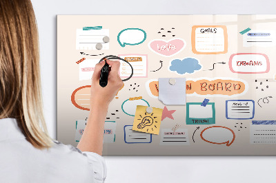 Pizarra magnética de pared con rotulador Tablero de inspiración creativa y objetivos