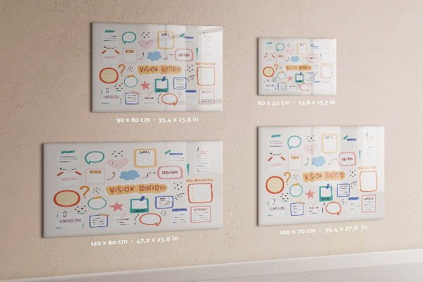 Pizarra magnética de pared con rotulador Tablero de inspiración creativa y objetivos