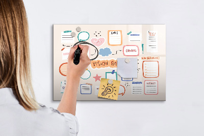 Pizarra magnética de pared con rotulador Tablero de inspiración creativa y objetivos