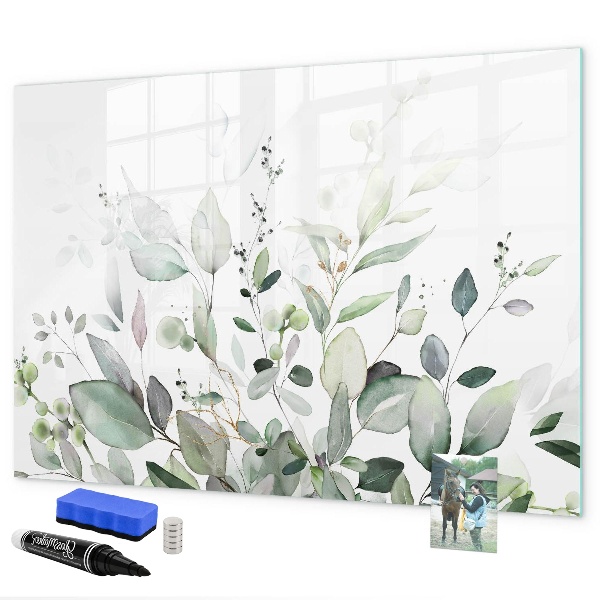 Pizarra borrable de cristal con imanes Tablero decorativo para fotos y notas.