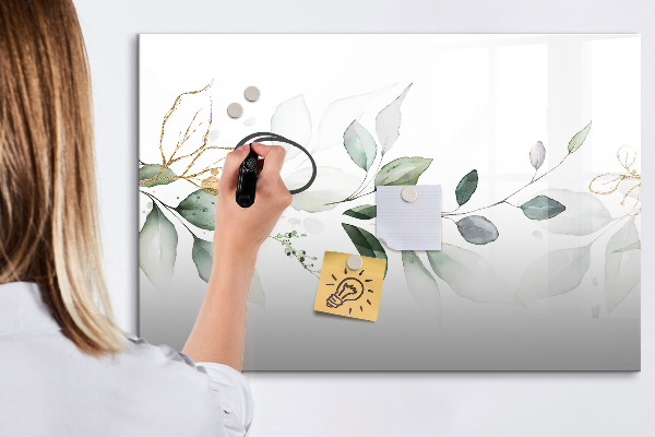 Pizarra borrable de cristal con imanes Tablero elegante para fotos y notas.