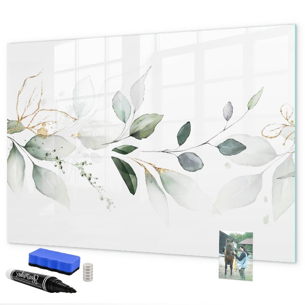 Pizarra borrable de cristal con imanes Tablero elegante para fotos y notas.