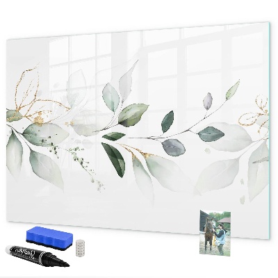 Pizarra borrable de cristal con imanes Tablero elegante para fotos y notas.