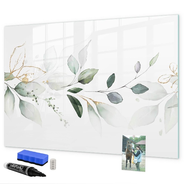 Pizarra borrable de cristal con imanes Tablero elegante para fotos y notas.