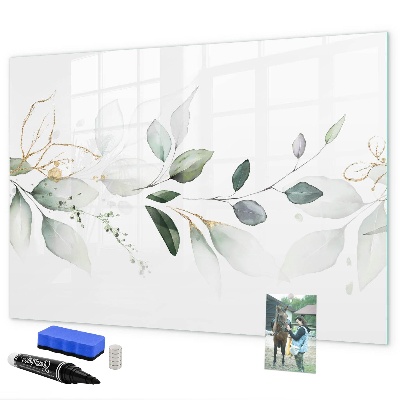Pizarra borrable de cristal con imanes Tablero elegante para fotos y notas.