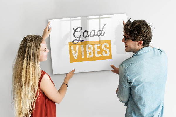 Pizarra magnética de pared con rotulador Vibraciones positivas y recuerdos