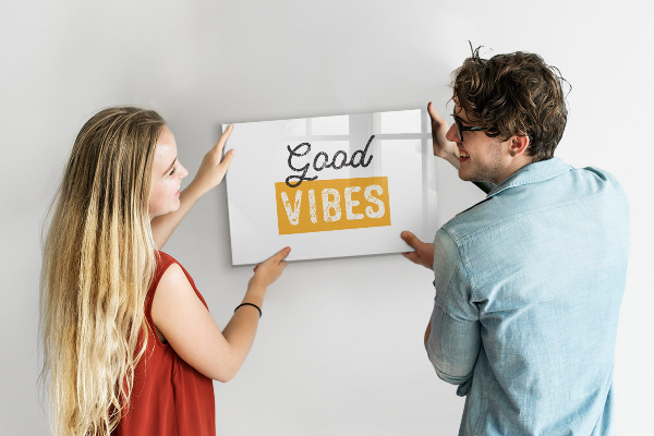 Pizarra magnética de pared con rotulador Vibraciones positivas y recuerdos