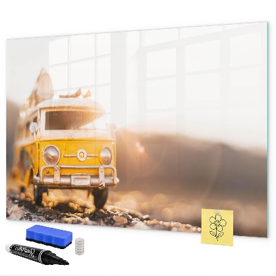 Pizarra magnética de pared con rotulador Recuerdos coloridos con la naturaleza como telón de fondo.