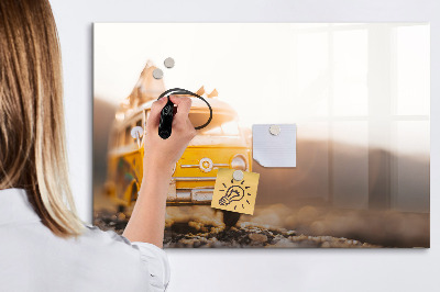 Pizarra magnética de pared con rotulador Recuerdos coloridos con la naturaleza como telón de fondo.