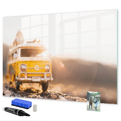 Pizarra magnética de pared con rotulador Recuerdos coloridos con la naturaleza como telón de fondo.