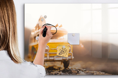 Pizarra magnética de pared con rotulador Recuerdos coloridos con la naturaleza como telón de fondo.