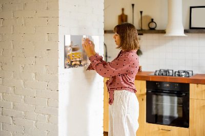 Pizarra magnética de pared con rotulador Recuerdos coloridos con la naturaleza como telón de fondo.