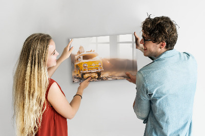 Pizarra magnética de pared con rotulador Recuerdos coloridos con la naturaleza como telón de fondo.