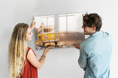 Pizarra magnética de pared con rotulador Recuerdos coloridos con la naturaleza como telón de fondo.
