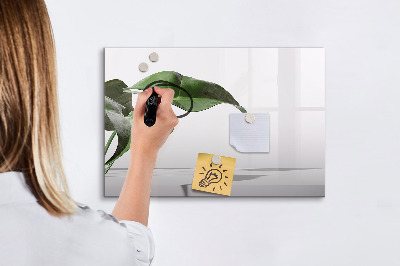 Pizarra magnética de pared con rotulador Plantas y recuerdos en la pared