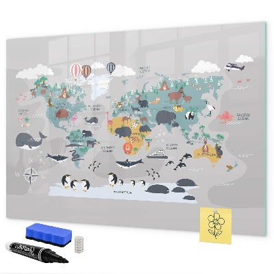 Pizarra magnética de pared con rotulador Mapa de aventuras con lugares por descubrir