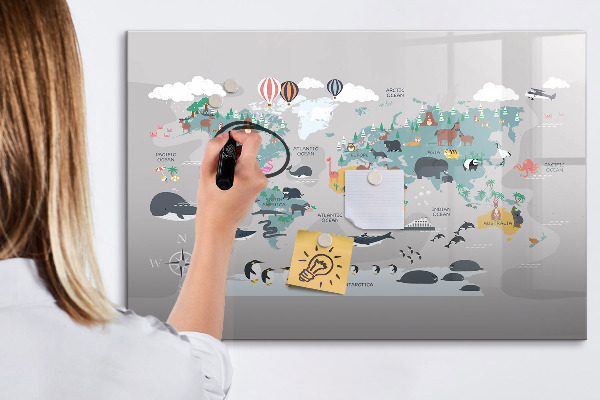 Pizarra magnética de pared con rotulador Mapa de aventuras con lugares por descubrir