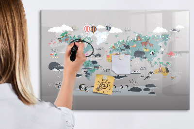 Pizarra magnética de pared con rotulador Mapa de aventuras con lugares por descubrir