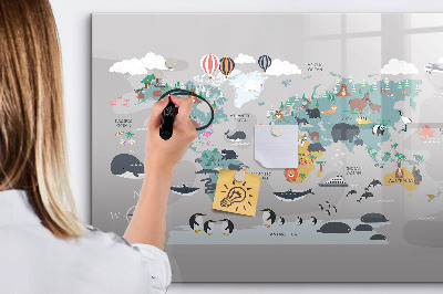 Pizarra magnética de pared con rotulador Mapa de aventuras con lugares por descubrir