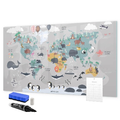 Pizarra magnética de pared con rotulador Mapa de aventuras con lugares por descubrir