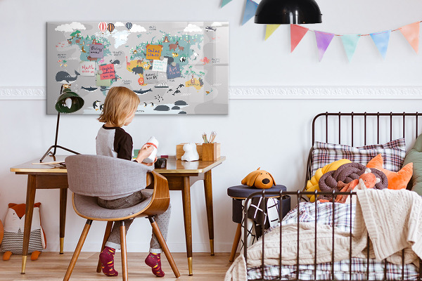 Pizarra magnética de pared con rotulador Mapa de aventuras con lugares por descubrir