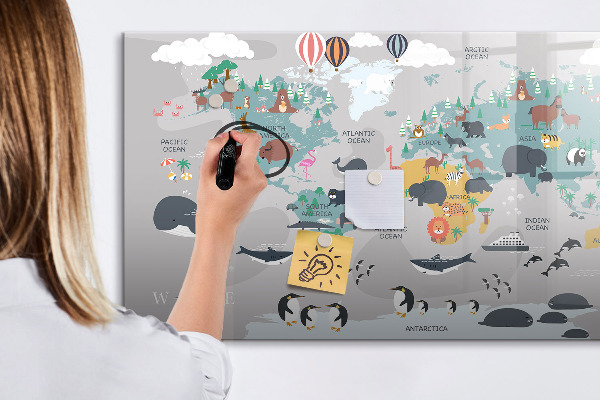 Pizarra magnética de pared con rotulador Mapa de aventuras con lugares por descubrir