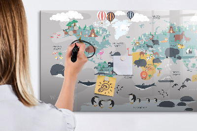 Pizarra magnética de pared con rotulador Mapa de aventuras con lugares por descubrir