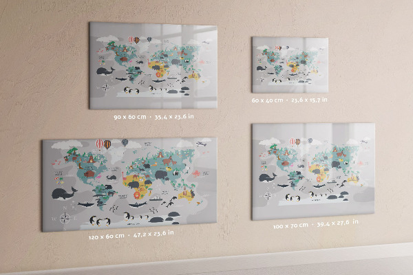 Pizarra magnética de pared con rotulador Mapa de aventuras con lugares por descubrir