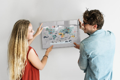Pizarra magnética de pared con rotulador Mapa de aventuras con lugares por descubrir