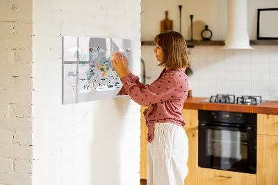 Pizarra magnética de pared con rotulador Mapa de aventuras con lugares por descubrir