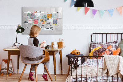 Pizarra magnética de pared con rotulador Mapa de aventuras con lugares por descubrir