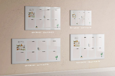 Pizarra magnética de pared con rotulador Planificador semanal con espacio para fotos