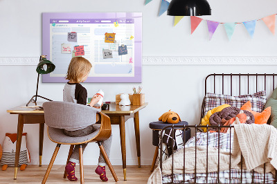 Pizarra magnética de pared con rotulador Planificador semanal con espacio para fotos