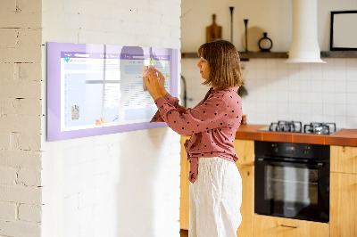 Pizarra magnética de pared con rotulador Planificador semanal con espacio para fotos