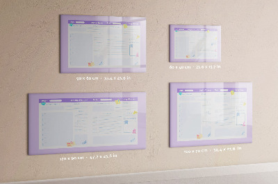 Pizarra magnética de pared con rotulador Planificador semanal con espacio para fotos