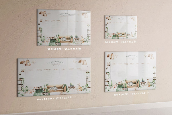 Pizarra magnética de pared con rotulador Planificador semanal estilo jungla urbana