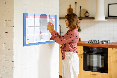 Pizarra magnética de pared con rotulador Planificador anual con espacio para fotos