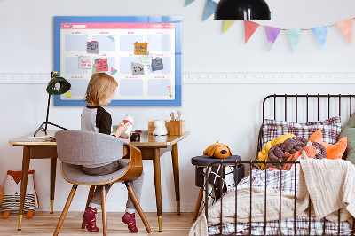 Pizarra magnética de pared con rotulador Planificador anual con espacio para fotos