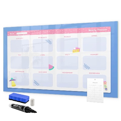 Pizarra magnética de pared con rotulador Planificador anual con espacio para fotos