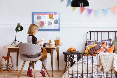 Pizarra magnética de pared con rotulador Planificador anual con espacio para fotos