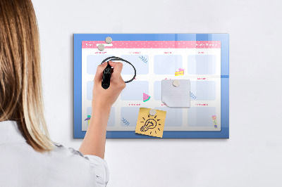 Pizarra magnética de pared con rotulador Planificador anual con espacio para fotos