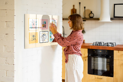 Pizarra magnética de pared con rotulador Collages creativos llenos de emociones positivas