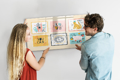 Pizarra magnética de pared con rotulador Collages creativos llenos de emociones positivas