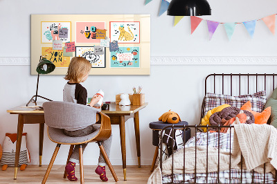 Pizarra magnética de pared con rotulador Collages creativos llenos de emociones positivas