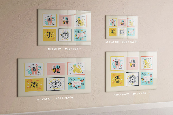 Pizarra magnética de pared con rotulador Collages creativos llenos de emociones positivas