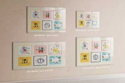 Pizarra magnética de pared con rotulador Collages creativos llenos de emociones positivas