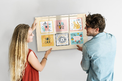 Pizarra magnética de pared con rotulador Collages creativos llenos de emociones positivas